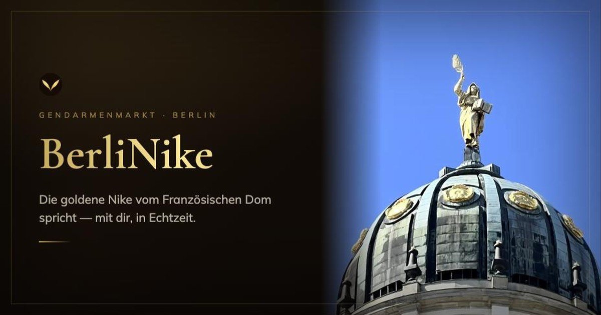BerliNike – goldene Kuppelfigur des Französischen Doms, seit Generationen Nike genannt, Gendarmenmarkt Berlin