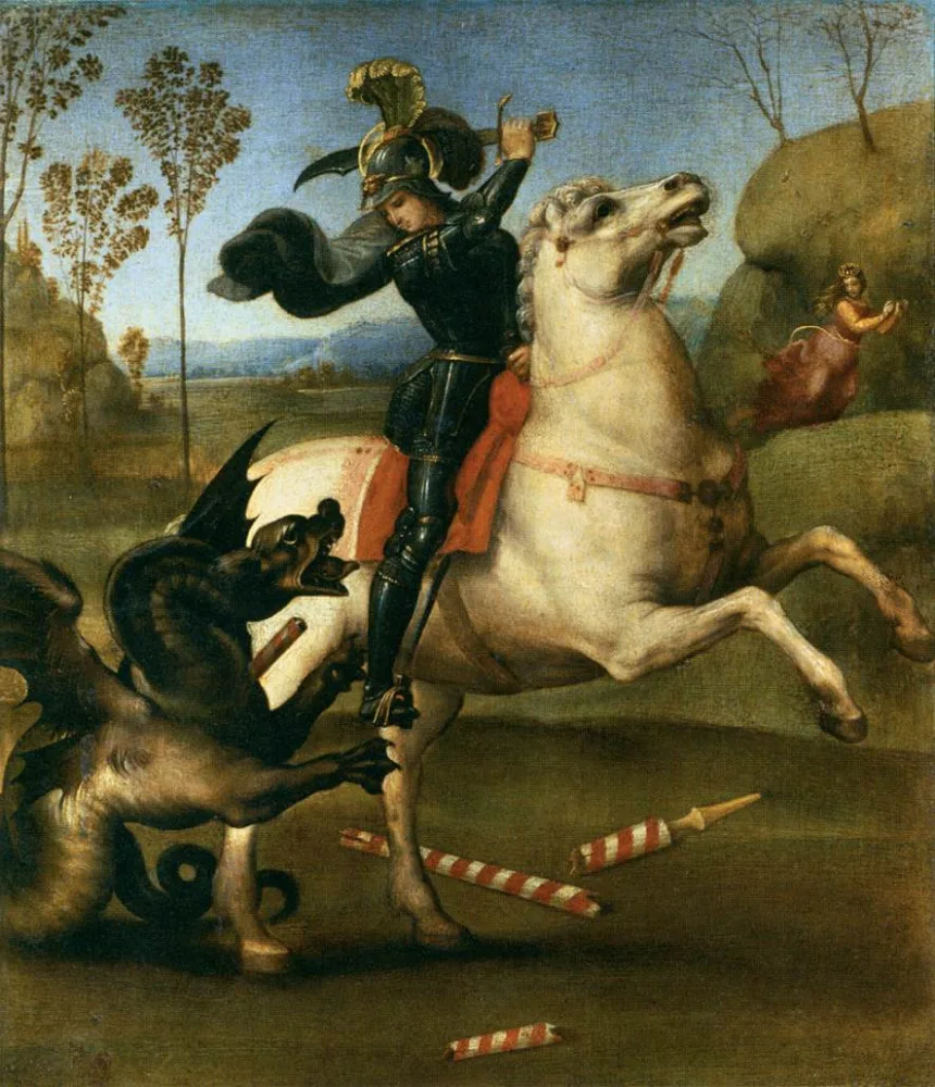 Raffael: Der heilige Georg im Kampf mit dem Drachen, um 1503–1505