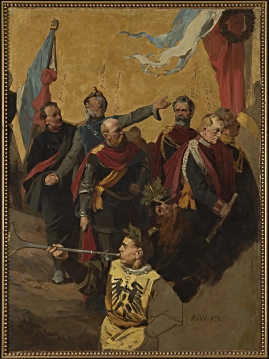 Anton von Werner: Kampf und Sieg (Ölskizze zum Fries der Siegessäule), 1874