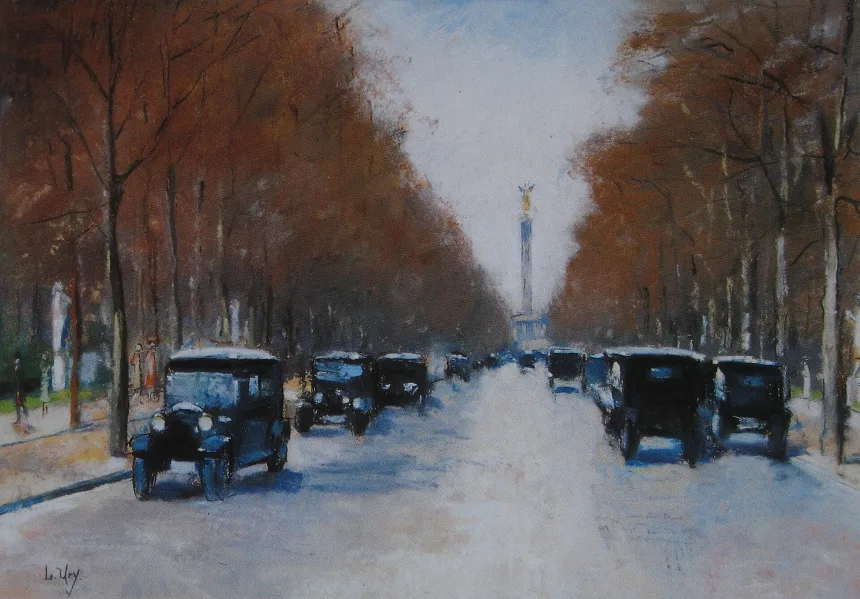 Lesser Ury: Tiergartenallee mit Siegessäule, 1925