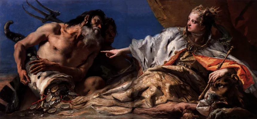 Giovanni Battista Tiepolo: Neptun bietet Venedig Gaben dar, 1745–1758 (Quellen weichen ab)